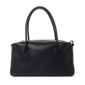 E/W Top Handle Bag in Black Leather TR
